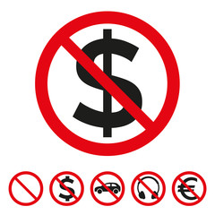 No money sign on white background.