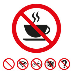 No coffee sign on white background.