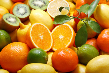 mix of fresh fruits as background