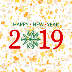 2019 golden happy new year vector background card design