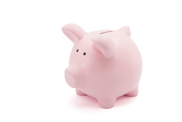 Piggy bank on white background with clipping path 