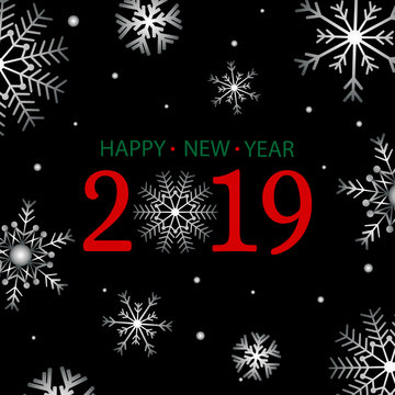 2019 happy new year vector background card design