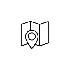 line location on map icon on white background
