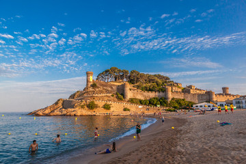 Tossa de mar castle and fortress in the old town and sea views