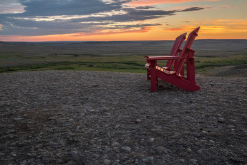 Red Chairs at Grasslands National Park