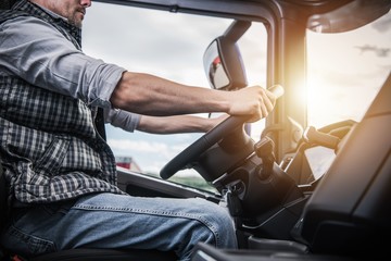 Truck Driver Behind the Wheel