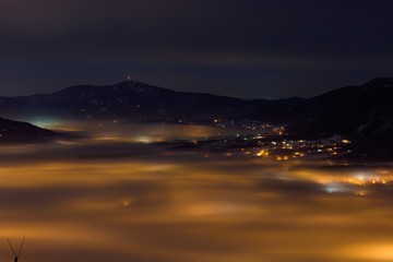 Foggy winter night