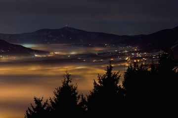Foggy winter night