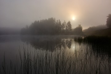Fototapeta premium Sunrise over lake