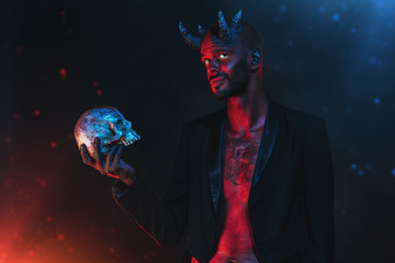 bad demon with skull