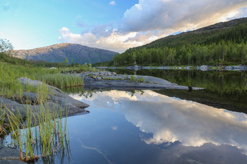 Quiet and beautiful on the lake in Straman Velfjord, Northern Norway