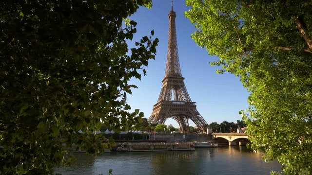 Seine in Paris with Eiffel tower, France
