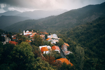 Fototapeta na wymiar Small Troodos village on the mountains of Cyprus