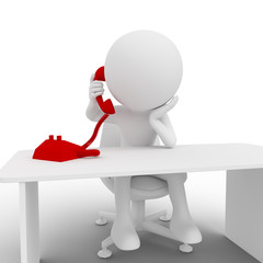 Stick business person on red phone