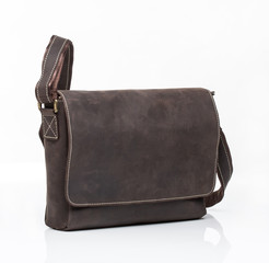 gray nubuck leather men casual or business messenger case