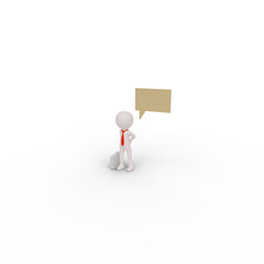 Character and a talking bubble