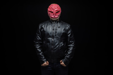 Fototapeta na wymiar Serial killer with scary mask