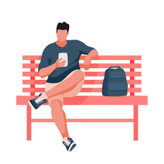 man sitting on a bench