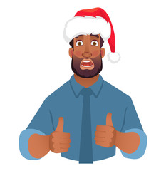 African man in hat showing thumbs up