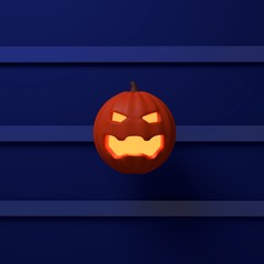 Glowing halloween pumpkin, 3d render