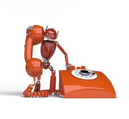 Robot talking on the phone
