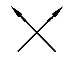 Crossed spears, isolated on white - obrazy, fototapety, plakaty
