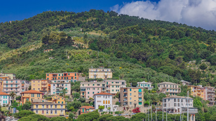 Obraz premium Houses on hills in Porto Venere, Cinque Terre, Italy