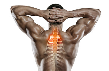 Sports and healthcare. Spine pain.