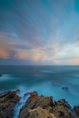 Nice long exposure picture from a Spanish coastal, Costa Brava, near the town Palamos