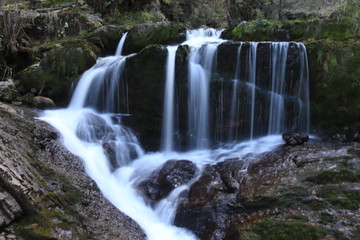 Fototapeta na wymiar Waterfall with long exposure, natural, zwitserland nature