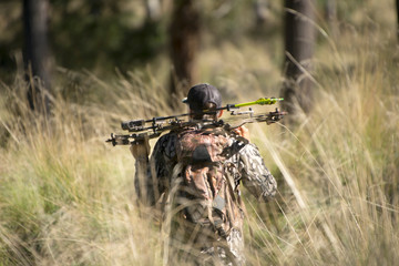 hunter with compound bow