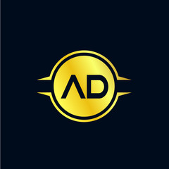 Initial Letter AD Logo Template Design