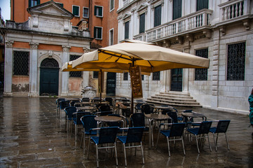 A cafe in the rain - Venice