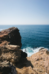 The Atlantic Ocean at the Portuguese Coast Rocks