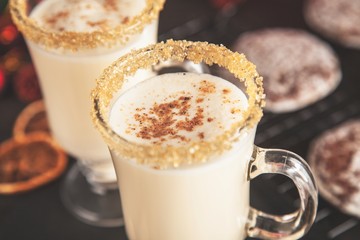 Traditional eggnog for Christmas