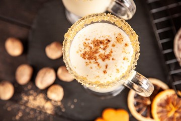 Traditional eggnog for Christmas