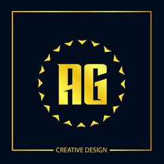 Initial Letter AG Logo Template Design