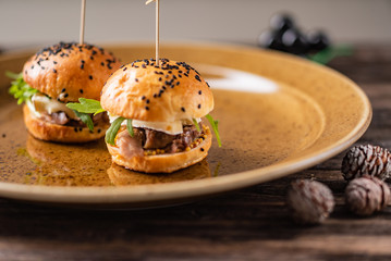 burger with duck