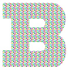 Colorful polka dotted uppercase letter B - 229267357