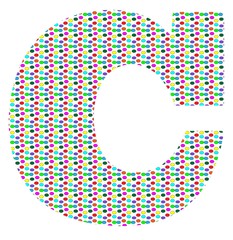 colorful polka dotted uppercase letter C - 229267378