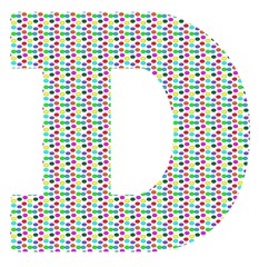 colorful polka dotted uppercase letter D - 229267394