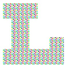 colorful polka dotted uppercase letter L - 229267532