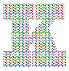 colorful polka dotted uppercase letter K