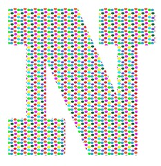 colorful polka dotted uppercase letter N - 229267587