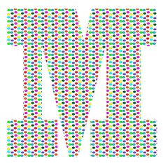 colorful polka dotted uppercase letter M