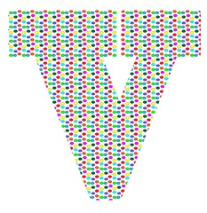 colorful polka dotted uppercase letter V - 229267700