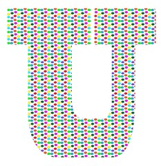 colorful polka dotted uppercase letter U - 229267705