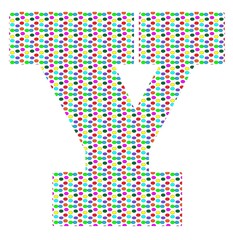 colorful polka dotted uppercase letter Y