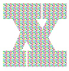colorful polka dotted uppercase letter X - 229267912