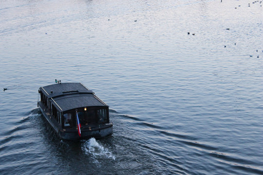 Cozy boat on the river